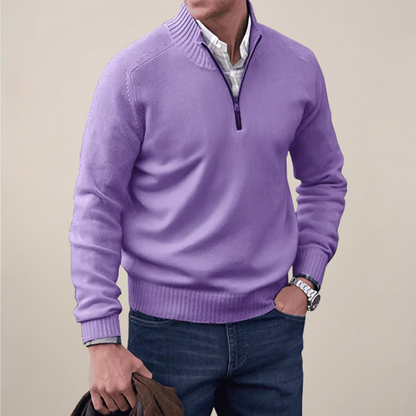 Jory | Men Spring Half-Zipped Knit sweater