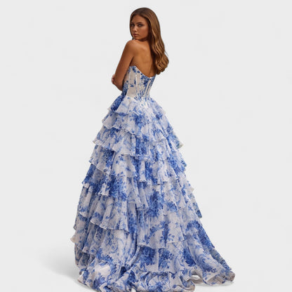Catarina | Vestido comprido de gala florido