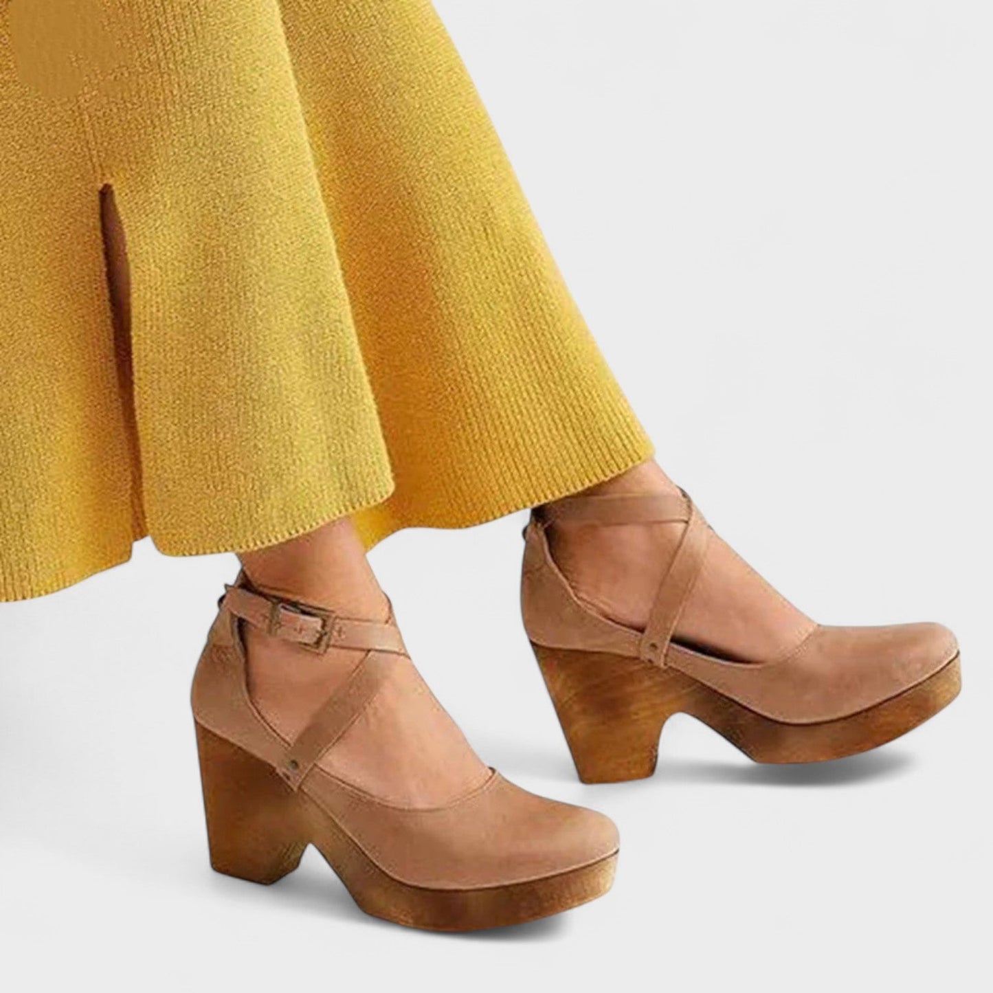 Carlota - Sapatos de Plataforma com Tira Cruzada