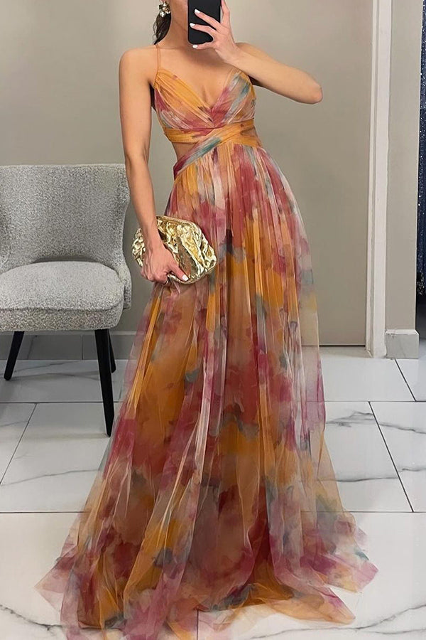 Women Elegant Pleated Maxi Dress