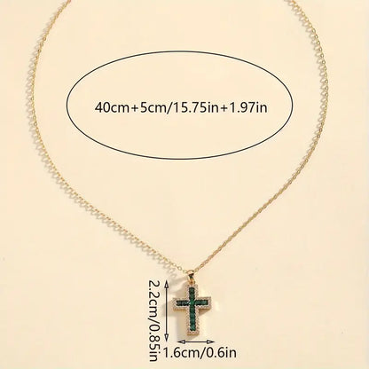 Zelta kaklarota ar piekariņu Solene Emerald Cross