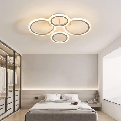 LED Ring Light Fixture | Modern Ceiling Chandelier with Remote for Bedrooms and Living Rooms