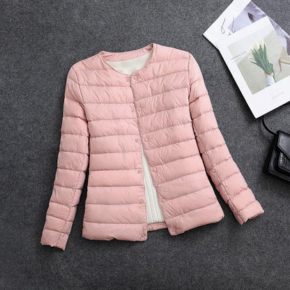 Giacca isolante leggera da donna – Indumento interno corto con scollo rotondo