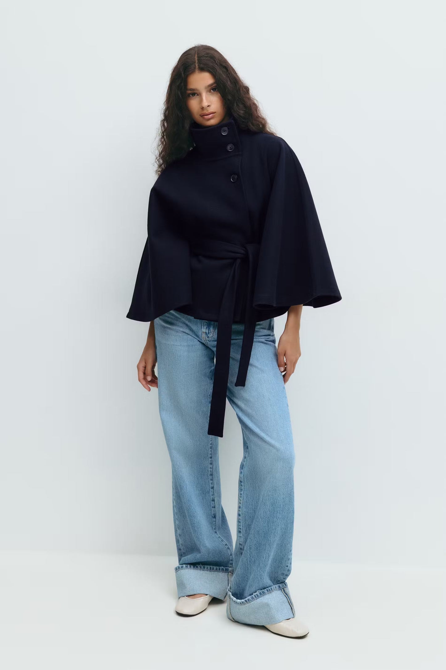 Belted Funnel Neck Jacket for Women - Image 18