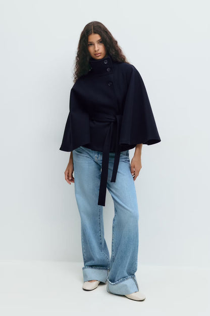Belted Funnel Neck Jacket for Women - Image 18