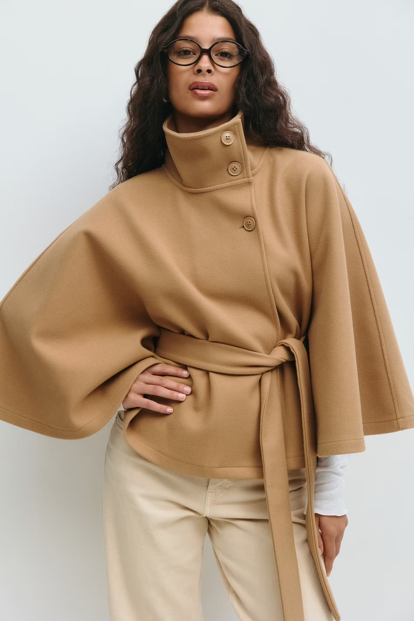 Belted Funnel Neck Jacket for Women - Image 11