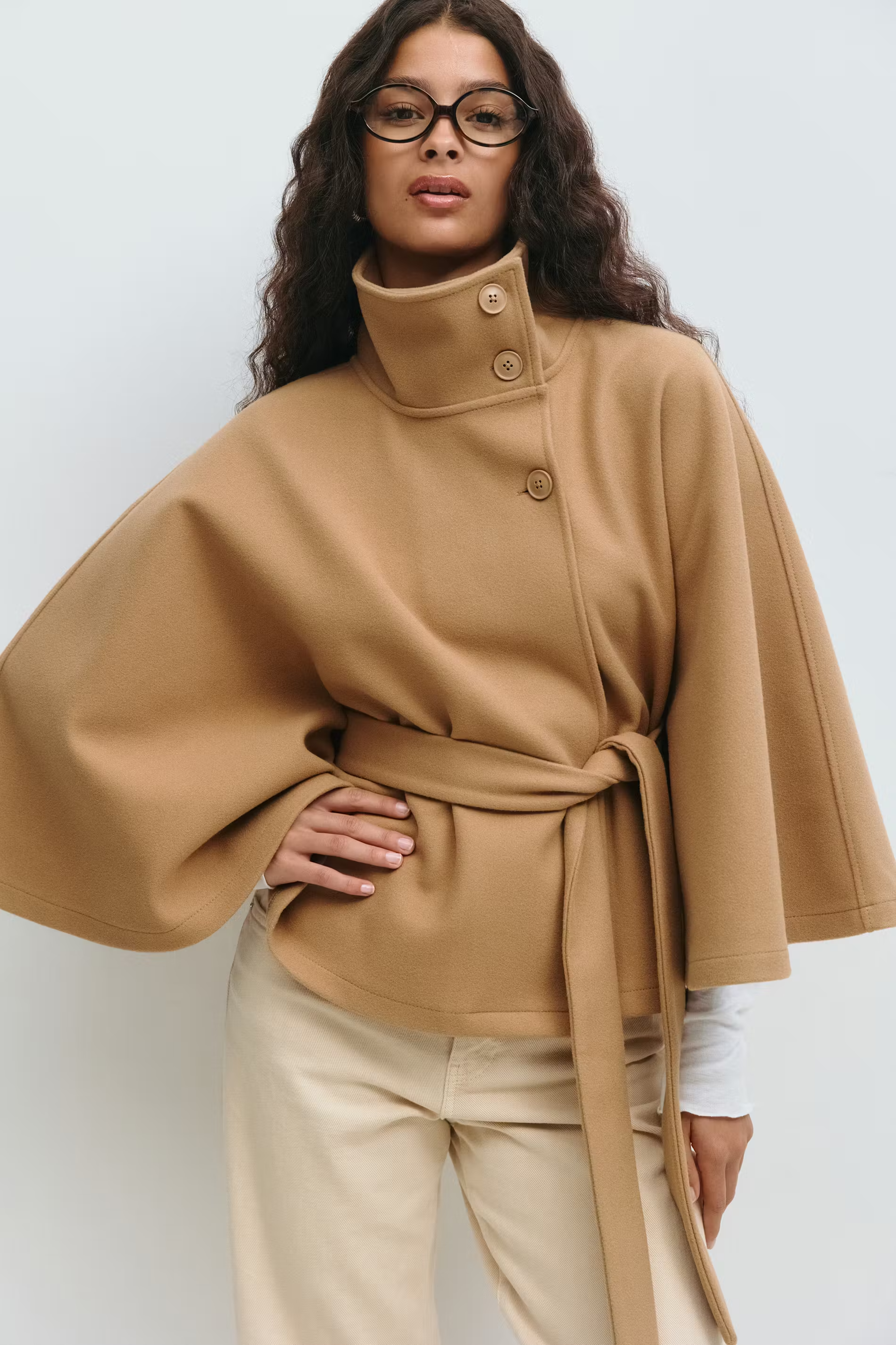 Belted Funnel Neck Jacket for Women - Image 11