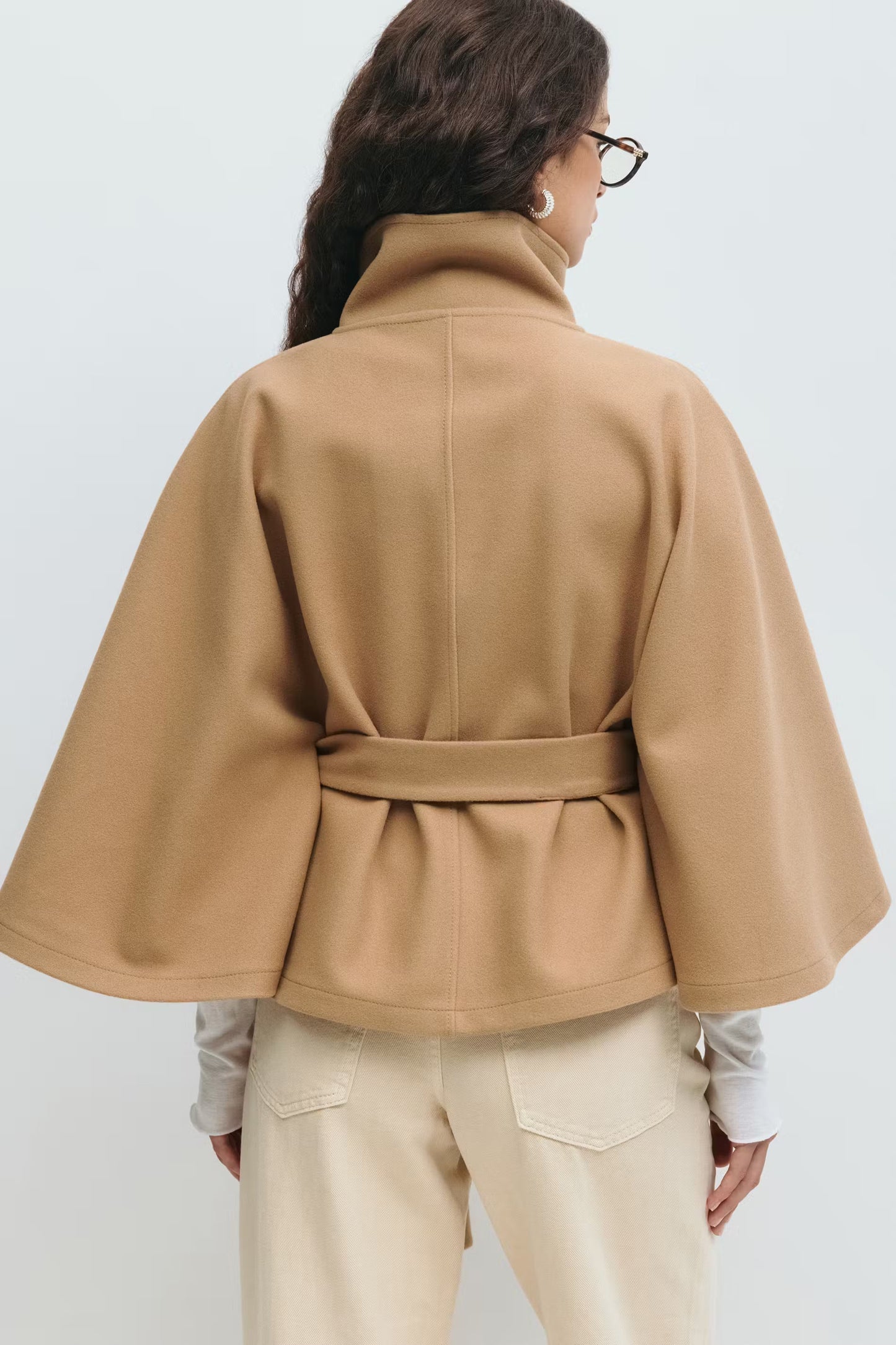 Belted Funnel Neck Jacket for Women - Image 9
