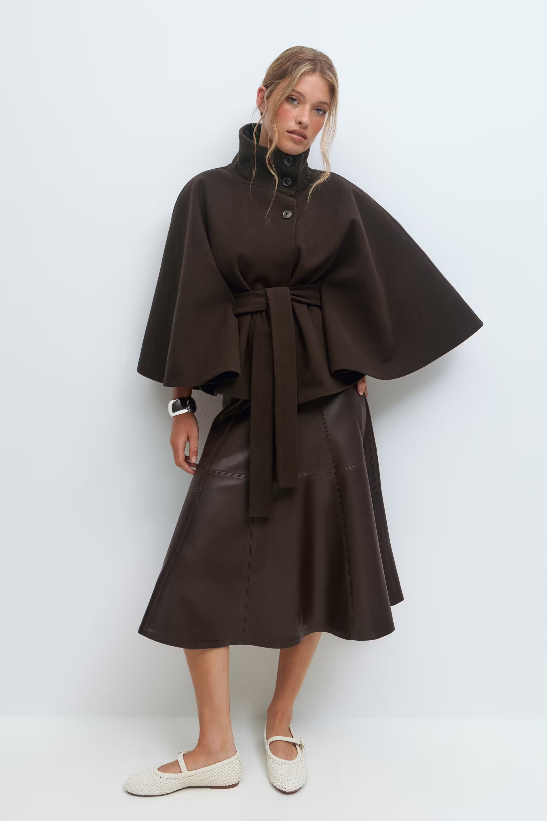 Belted Funnel Neck Jacket for Women - Image 15