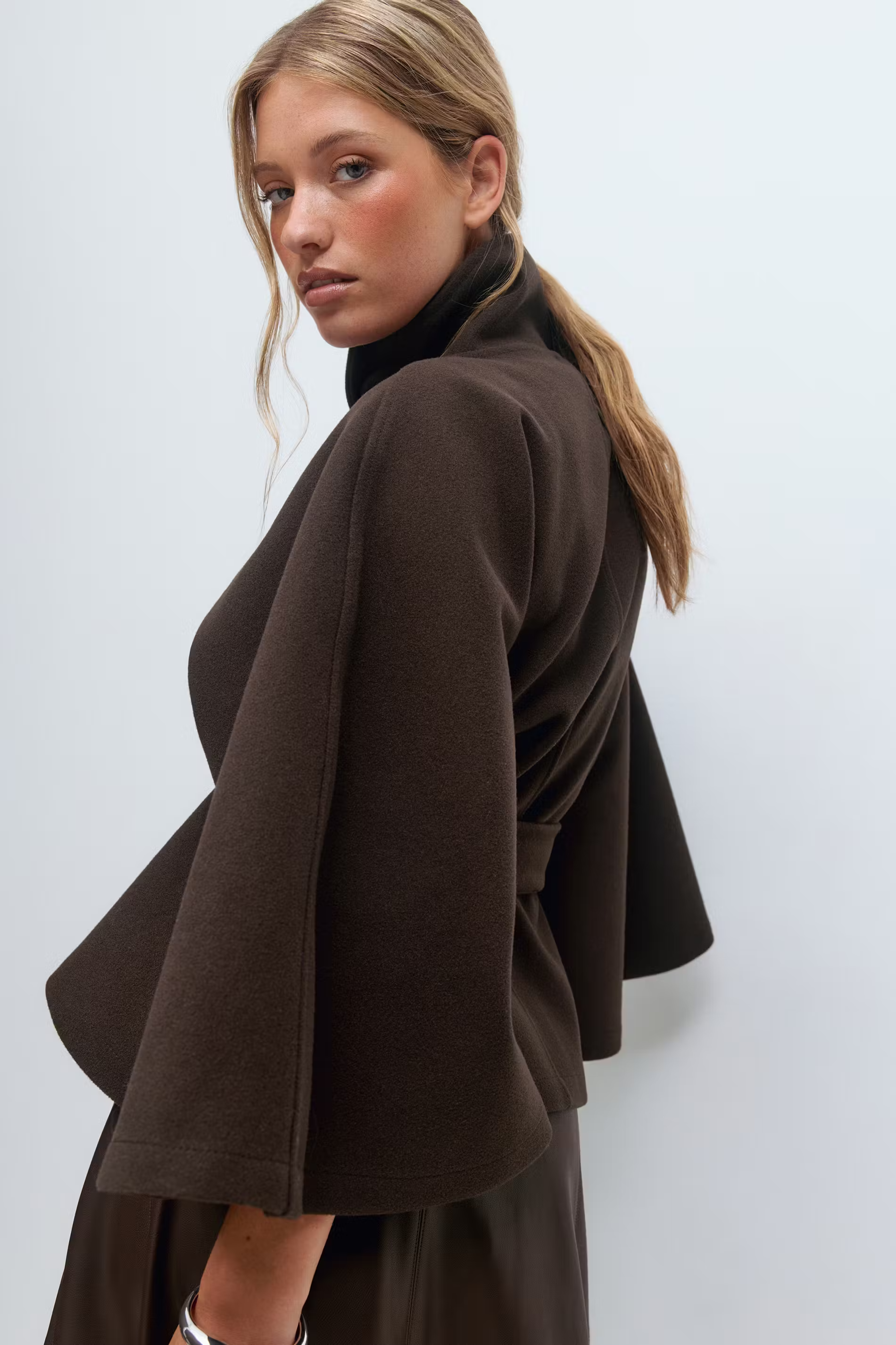 Belted Funnel Neck Jacket for Women - Image 14