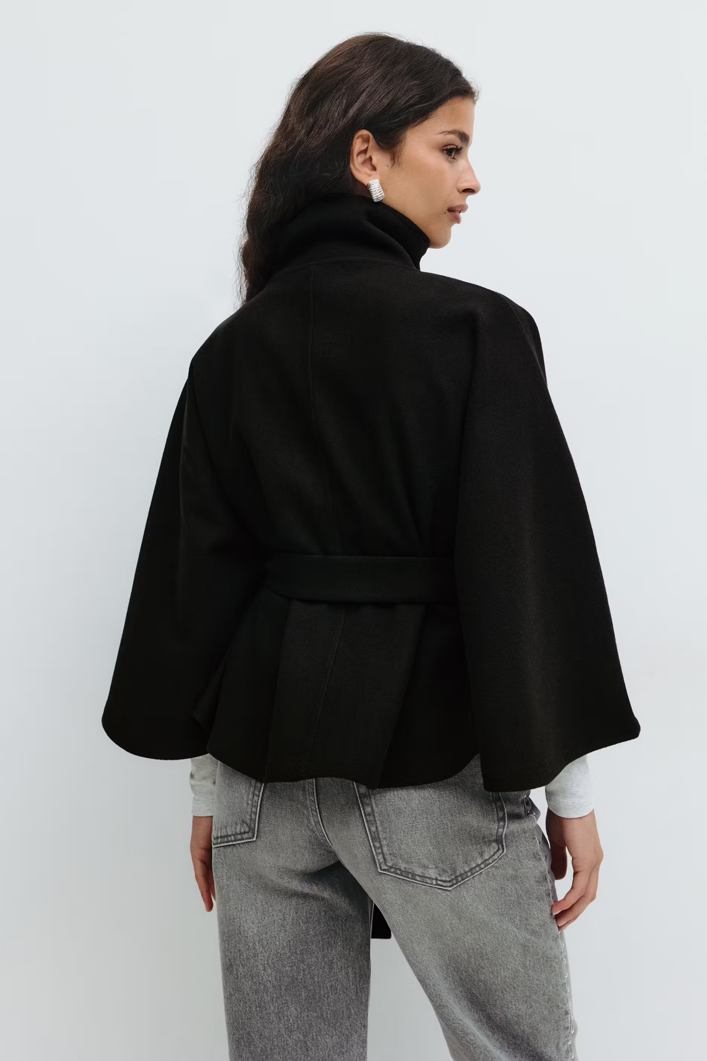Belted Funnel Neck Jacket for Women - Image 5
