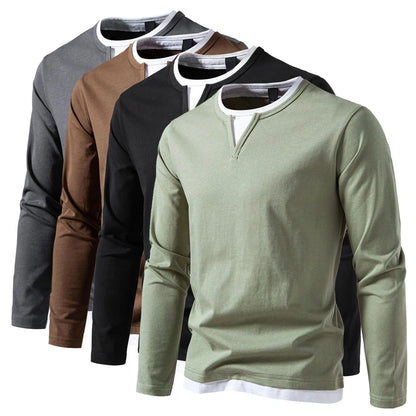 Tom Hollinger | Herren Stilvolles Langarmhemd Slim Fit Freizeitoberteil