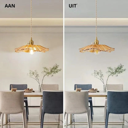 Cullivan Flower Hanglamp Glas Metaal Rood E27 Eettafel Verlichting Vintage Bloem Lamp Hal Sfeerverlichting | Restfield