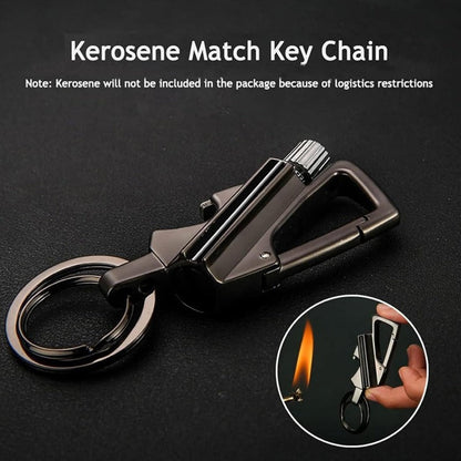 Permanente lucifer sleutelhanger met flesopener – 3-in-1 survival aansteker voor outdoor gebruik | Restfield