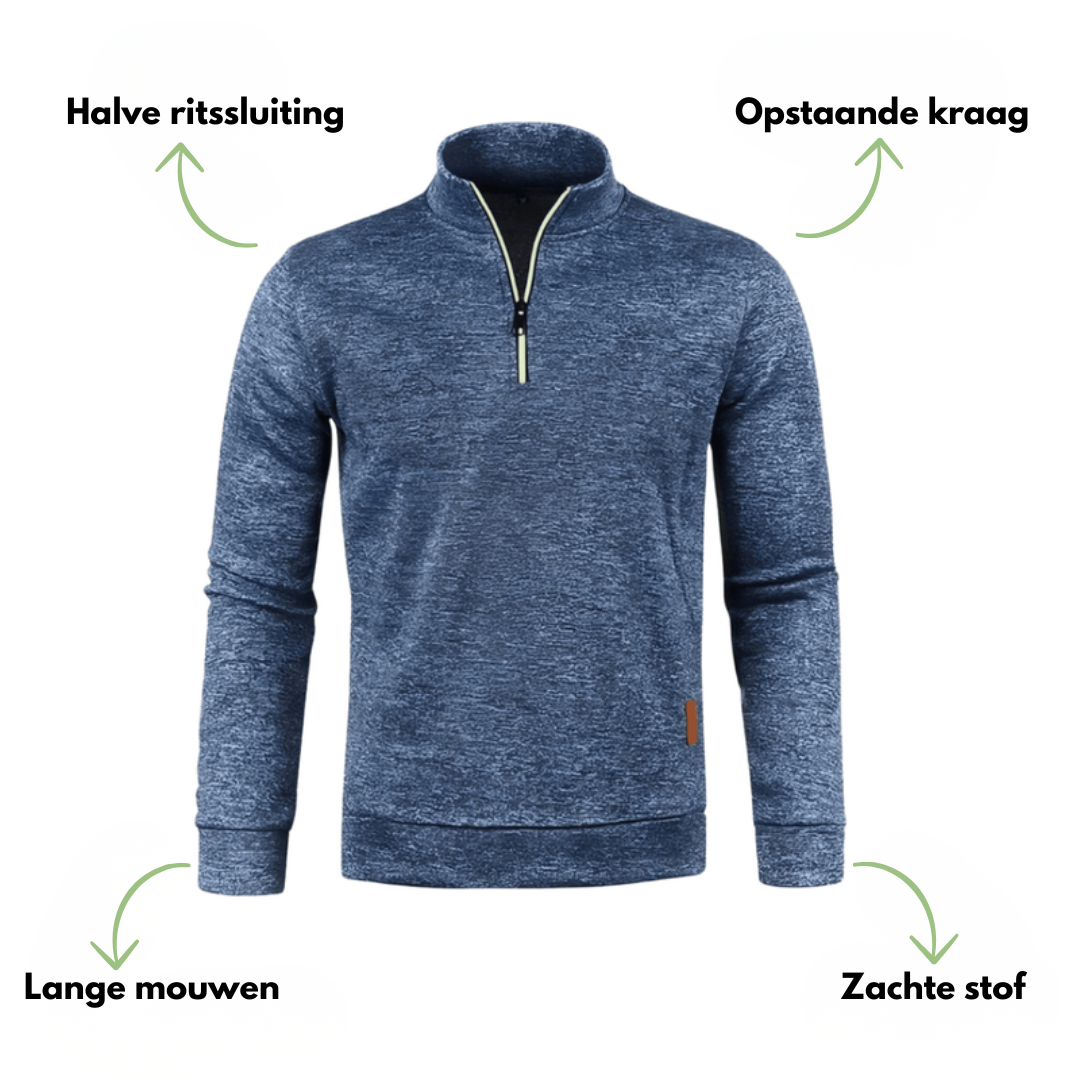 Half-Zip Shirt met Lange Mouwen – Lichtgewicht Stretch – Outdoor