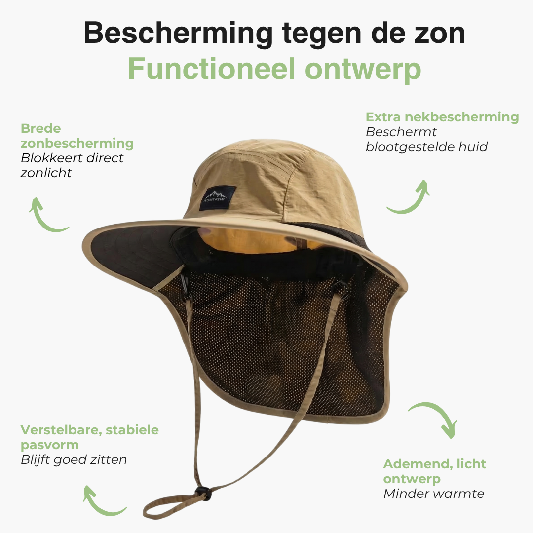 Unisex Zonnehoed – Brede Rand – Met Nekbescherming