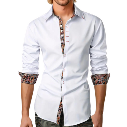 Paolo - Paisley Pattern Fitted Men Shirt Premium Fabric