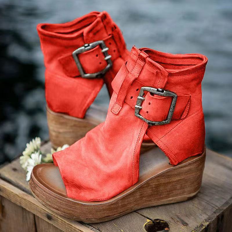 Dawn | Women's Boho Wedge Sandals with Buckle