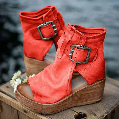 Dawn | Women's Boho Wedge Sandals with Buckle