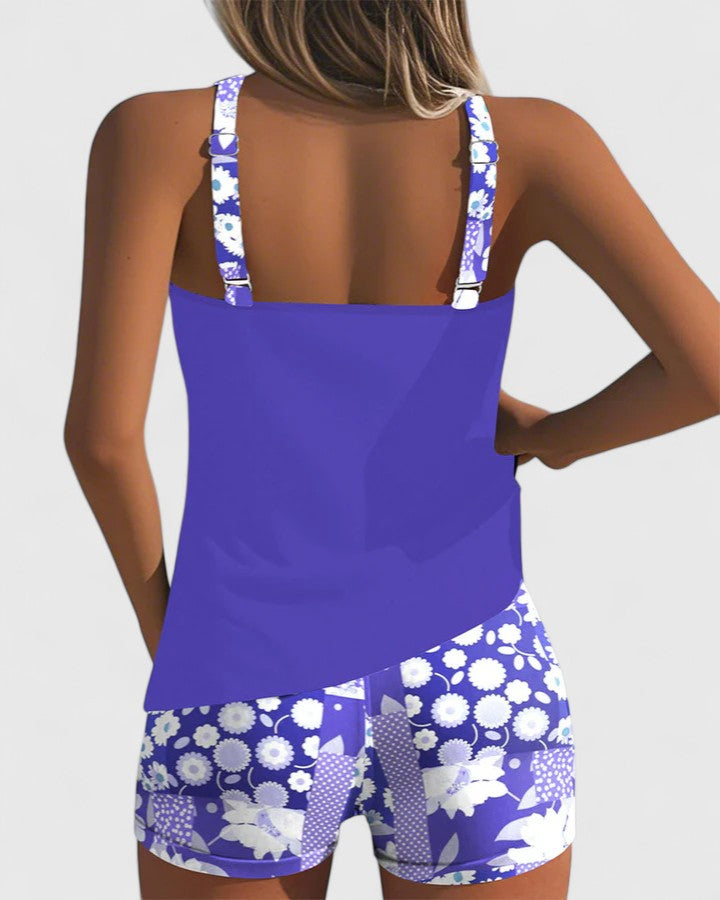 Women's Floral Print Tankini Swimsuit