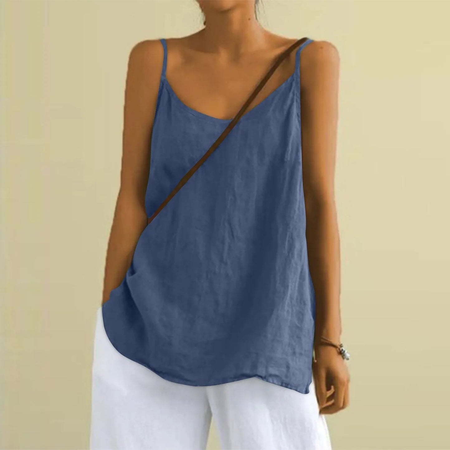 Poppie - V Neck Lightweight Summer Sleeveless Top