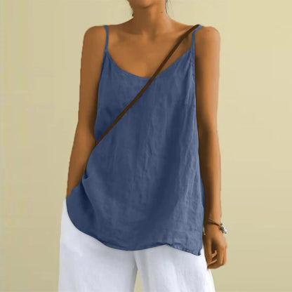 Poppie - V Neck Lightweight Summer Sleeveless Top