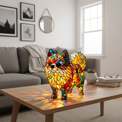 Energiaa täynnä oleva pomeranian