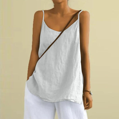 Poppie - V Neck Lightweight Summer Sleeveless Top