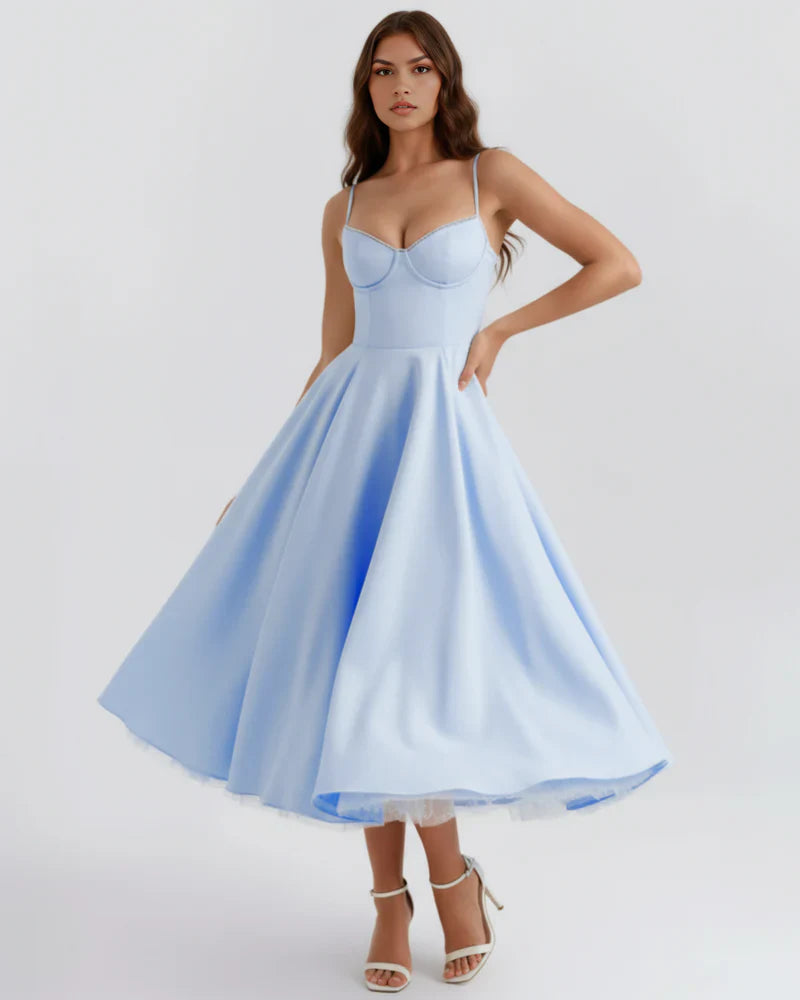 Belle - Robe midi avec couches de tulle et poches secrètes