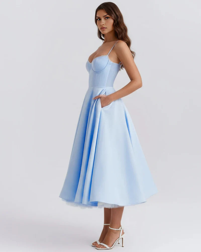Belle - Robe midi avec couches de tulle et poches secrètes