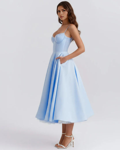 Belle - Robe midi avec couches de tulle et poches secrètes
