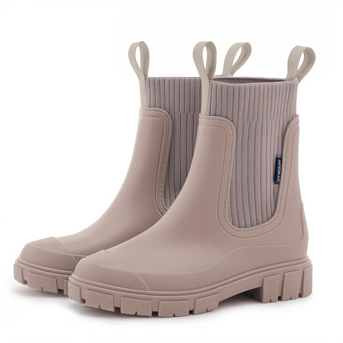 Women's Waterproof Rubber Wedge Chelsea Boots