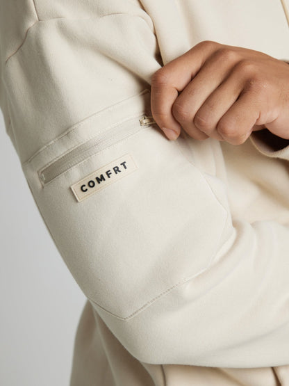 Cozy travel hoodie with airplane mode graphic