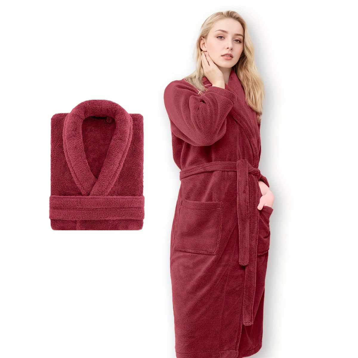 Luxe Unisex Coral Fleece Badjas – Ultra Zacht en Warm voor Jouw Comfort