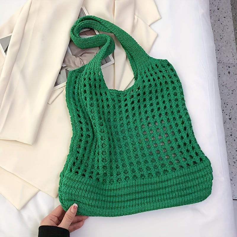 Geweven Strandtas met Open Netstructuur Dames Grote Shopper