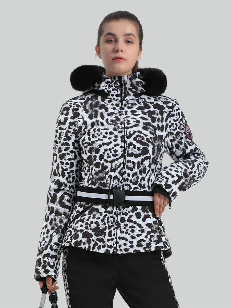Women's Slim Fit Belted Down Ski Jacket