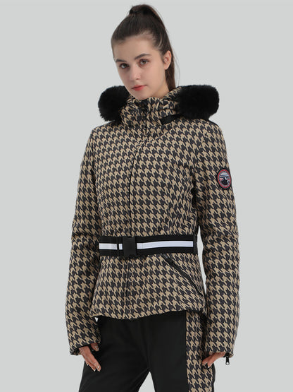 Women's Slim Fit Belted Down Ski Jacket