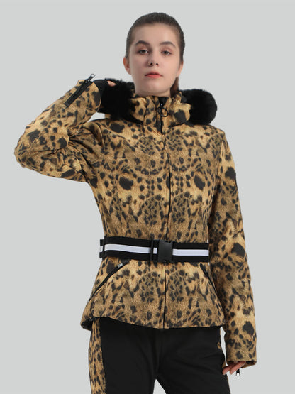 Women's Slim Fit Belted Down Ski Jacket
