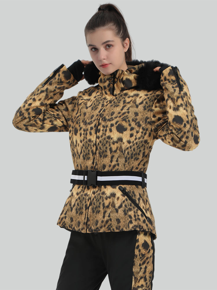 Women's Slim Fit Belted Down Ski Jacket