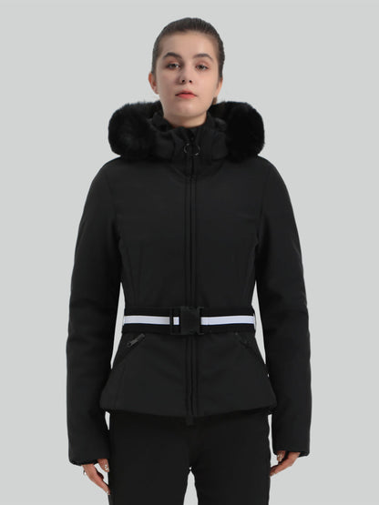 Women's Slim Fit Belted Down Ski Jacket