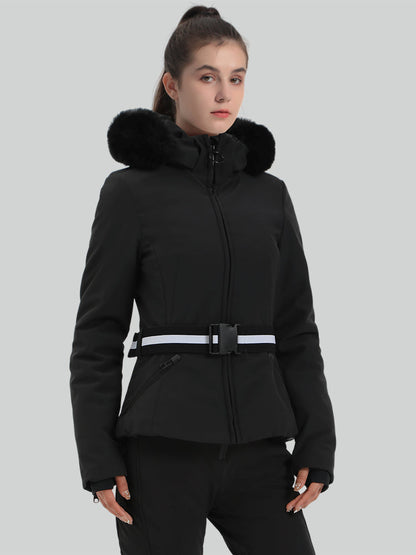 Women's Slim Fit Belted Down Ski Jacket