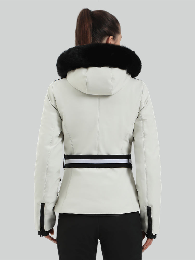 Women's Slim Fit Belted Down Ski Jacket
