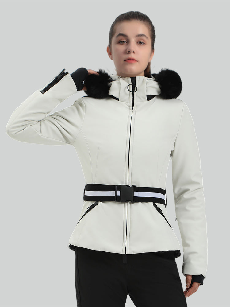 Women's Slim Fit Belted Down Ski Jacket