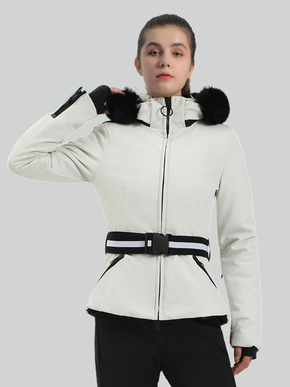 Women's Slim Fit Belted Down Ski Jacket