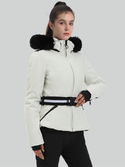 Women's Slim Fit Belted Down Ski Jacket