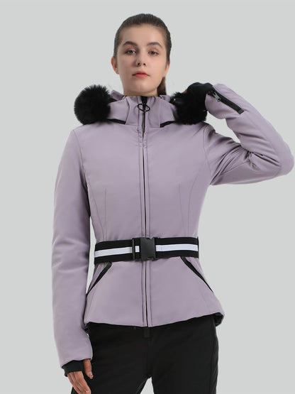 Women's Slim Fit Belted Down Ski Jacket