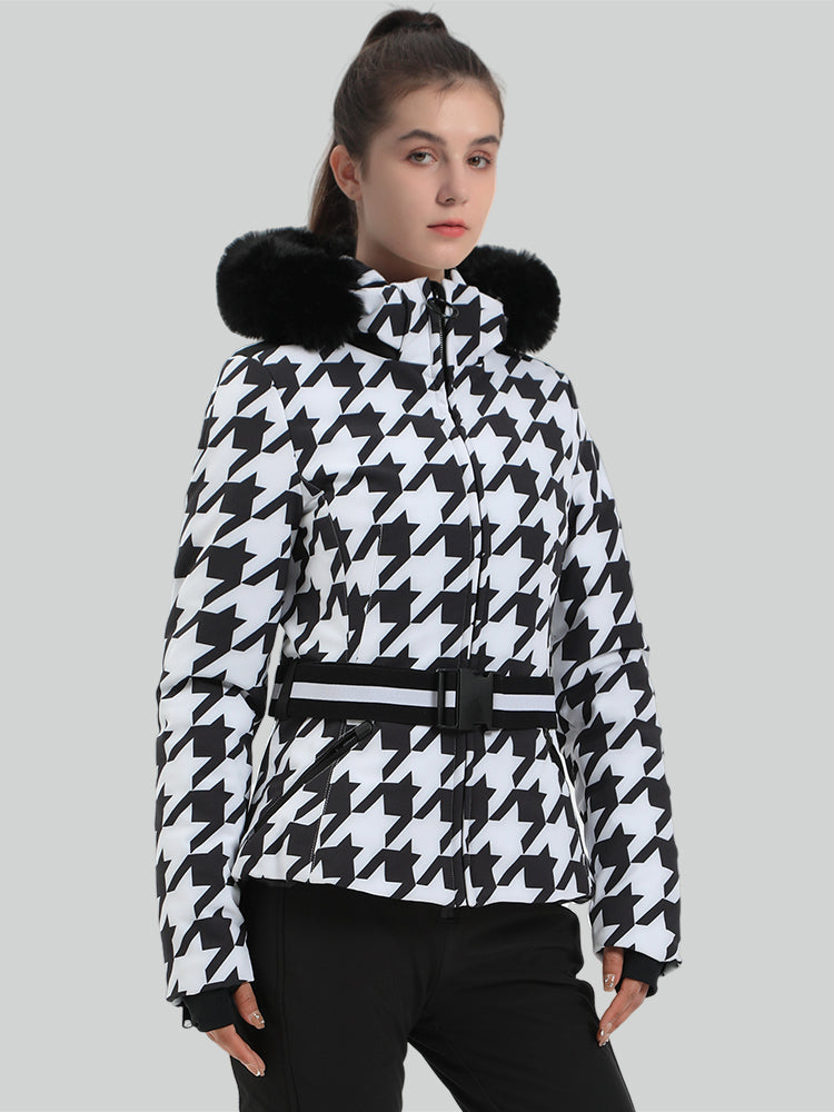 Women's Slim Fit Belted Down Ski Jacket