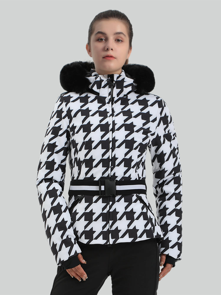 Women's Slim Fit Belted Down Ski Jacket