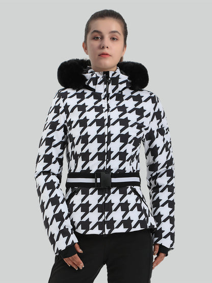 Women's Slim Fit Belted Down Ski Jacket
