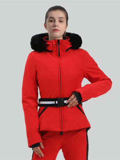 Women's Slim Fit Belted Down Ski Jacket